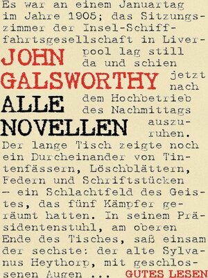 cover image of John Galsworthy--Alle Novellen